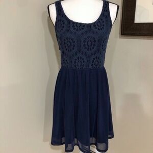 *REWIND* Navy Blue Sleeveless Sheath Dress Size Large